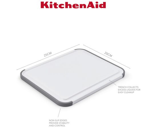 Разделочная доска KitchenAid Universal, двостороння, 20,3 х 25,3 х 1 (KEG701NOSMGA), изображение 5 Разделочная доска KitchenAid Universal, двостороння, 20,3 х 25,3 х 1 (KEG701NOSMGA), изображение 5