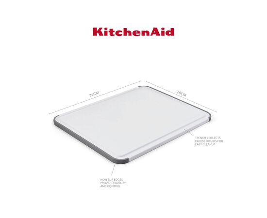 Разделочная доска KitchenAid Universal, двостороння, 35,5 х 28 х 1 (KEG700NOSMGA), изображение 5 Разделочная доска KitchenAid Universal, двостороння, 35,5 х 28 х 1 (KEG700NOSMGA), изображение 5