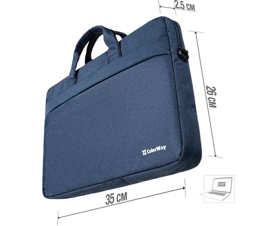 Сумка для ноутбука ColorWay 13.3" Modern Navy (CW-LBM133-NV), изображение 6 Сумка для ноутбука ColorWay 13.3" Modern Navy (CW-LBM133-NV), изображение 6
