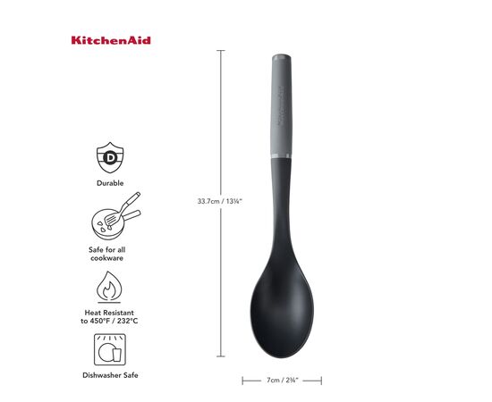 Ложка кухарська KitchenAid Coreline для сервіровки, 34 см, сіра (KAS003OHCGG), зображення 4 Ложка кухарська KitchenAid Coreline для сервіровки, 34 см, сіра (KAS003OHCGG), зображення 4