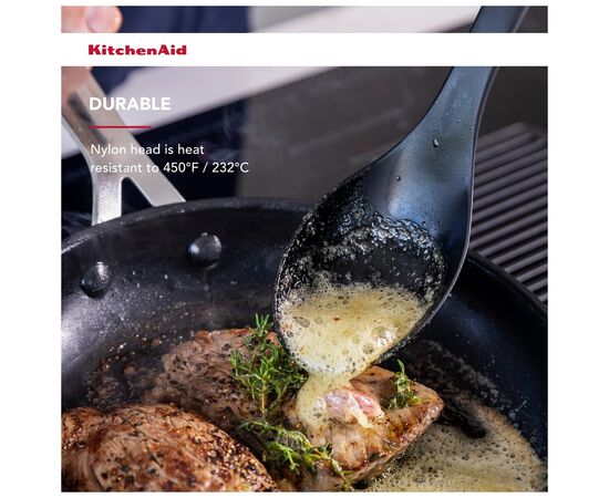 Ложка кухарська KitchenAid Coreline для сервіровки, 34 см, сіра (KAS003OHCGG), зображення 5 Ложка кухарська KitchenAid Coreline для сервіровки, 34 см, сіра (KAS003OHCGG), зображення 5