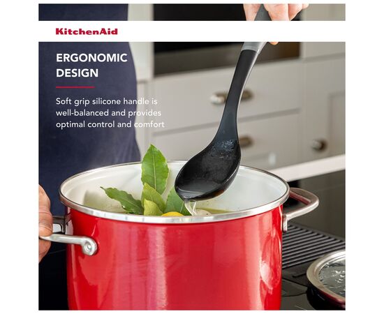 Ложка кухарська KitchenAid Coreline для сервіровки, 34 см, сіра (KAS003OHCGG), зображення 6 Ложка кухарська KitchenAid Coreline для сервіровки, 34 см, сіра (KAS003OHCGG), зображення 6