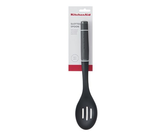 Ложка кухарська KitchenAid Coreline для сервіровки з прорізами, 33,8 см, сіра (KAS004OHCGG), зображення 3 Ложка кухарська KitchenAid Coreline для сервіровки з прорізами, 33,8 см, сіра (KAS004OHCGG), зображення 3