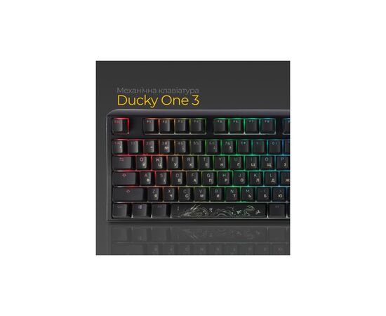 Клавіатура Ducky One 3 Cherry MX Blue RGB UA USB Black (DKON2108ST-CUAPXCLAWSC1), зображення 3 Клавіатура Ducky One 3 Cherry MX Blue RGB UA USB Black (DKON2108ST-CUAPXCLAWSC1), зображення 3