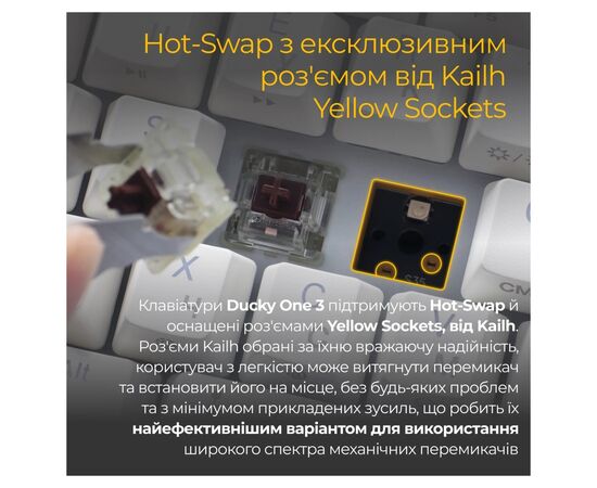 Клавиатура Ducky One 3 SF Cherry MX Brown RGB UA USB White (DKON2167ST-BUAPXPWWWSC1), изображение 12 Клавиатура Ducky One 3 SF Cherry MX Brown RGB UA USB White (DKON2167ST-BUAPXPWWWSC1), изображение 12