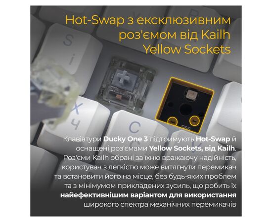 Клавіатура Ducky One 3 TKL Cherry MX Silent Red RGB UA USB White (DKON2187ST-SUAPXPWWWSC1), зображення 12 Клавіатура Ducky One 3 TKL Cherry MX Silent Red RGB UA USB White (DKON2187ST-SUAPXPWWWSC1), зображення 12