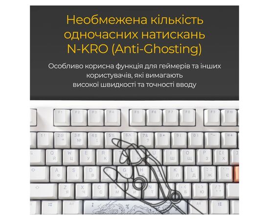 Клавіатура Ducky One 3 TKL Cherry MX Silent Red RGB UA USB White (DKON2187ST-SUAPXPWWWSC1), зображення 9 Клавіатура Ducky One 3 TKL Cherry MX Silent Red RGB UA USB White (DKON2187ST-SUAPXPWWWSC1), зображення 9