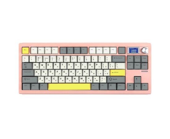 Клавіатура Epomaker Shadow-S TKL Mulan Switch Hot-Swap LCD Screen RGB Wireless/Bluetooth/USB UA Pink (SHS-P-WL)