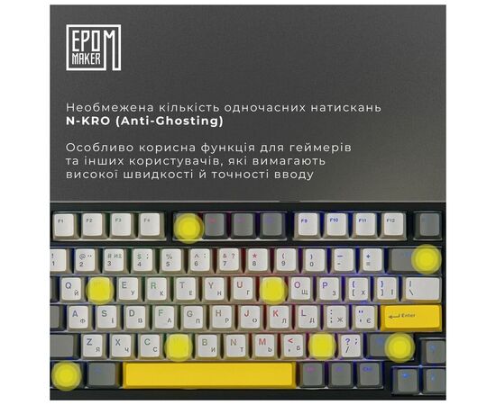 Клавіатура Epomaker TH80 SE 75 Flamingo Switch Hot-Swap RGB Wireless/Bluetooth/USB UA Black (TH80-SE-B-F), зображення 6 Клавіатура Epomaker TH80 SE 75 Flamingo Switch Hot-Swap RGB Wireless/Bluetooth/USB UA Black (TH80-SE-B-F), зображення 6