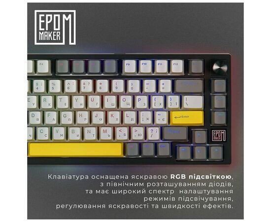Клавіатура Epomaker TH80 SE 75 Flamingo Switch Hot-Swap RGB Wireless/Bluetooth/USB UA Black (TH80-SE-B-F), зображення 7 Клавіатура Epomaker TH80 SE 75 Flamingo Switch Hot-Swap RGB Wireless/Bluetooth/USB UA Black (TH80-SE-B-F), зображення 7