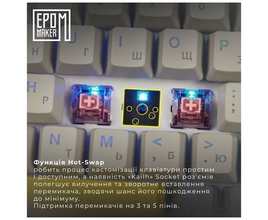 Клавіатура Epomaker TH80 SE 75 Flamingo Switch Hot-Swap RGB Wireless/Bluetooth/USB UA Black (TH80-SE-B-F), зображення 9 Клавіатура Epomaker TH80 SE 75 Flamingo Switch Hot-Swap RGB Wireless/Bluetooth/USB UA Black (TH80-SE-B-F), зображення 9