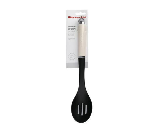 Ложка кухарська KitchenAid Coreline для сервіровки з прорізами, 35,3 см, кремова (KAG004OHACE), зображення 4 Ложка кухарська KitchenAid Coreline для сервіровки з прорізами, 35,3 см, кремова (KAG004OHACE), зображення 4
