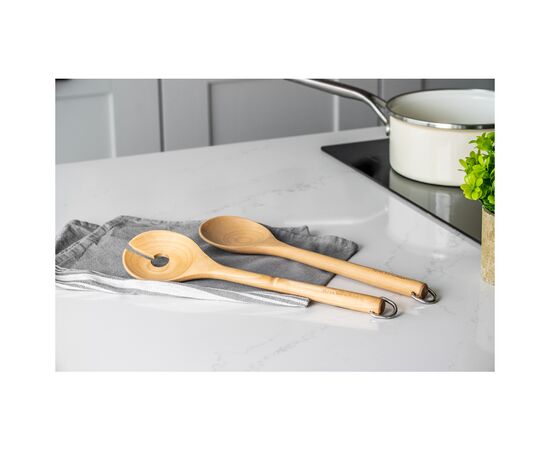 Ложка поварская KitchenAid Coreline Набір для салату, 2 шт, 30 см, береза (KQR713OHE), изображение 6 Ложка поварская KitchenAid Coreline Набір для салату, 2 шт, 30 см, береза (KQR713OHE), изображение 6