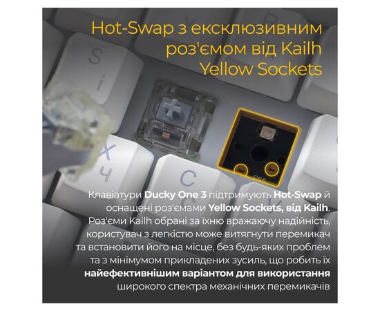 Клавіатура Ducky One 3 Cherry MX Blue RGB UA USB White (DKON2108ST-CUAPXPWWWSC1), зображення 12 Клавіатура Ducky One 3 Cherry MX Blue RGB UA USB White (DKON2108ST-CUAPXPWWWSC1), зображення 12
