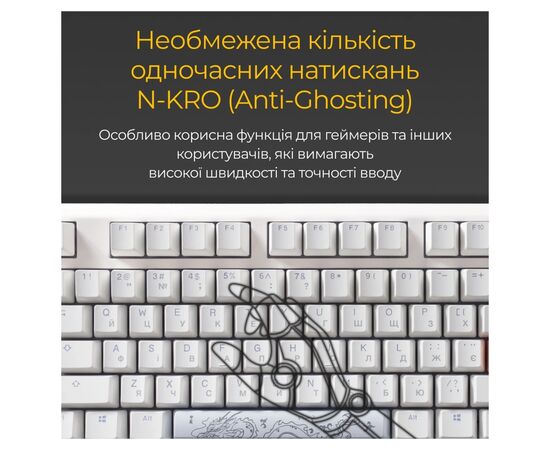 Клавіатура Ducky One 3 Cherry MX Blue RGB UA USB White (DKON2108ST-CUAPXPWWWSC1), зображення 9 Клавіатура Ducky One 3 Cherry MX Blue RGB UA USB White (DKON2108ST-CUAPXPWWWSC1), зображення 9