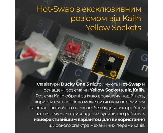 Клавіатура Ducky One 3 Cherry MX Brown RGB UA USB Black (DKON2108ST-BUAPXCLAWSC1), зображення 12 Клавіатура Ducky One 3 Cherry MX Brown RGB UA USB Black (DKON2108ST-BUAPXCLAWSC1), зображення 12