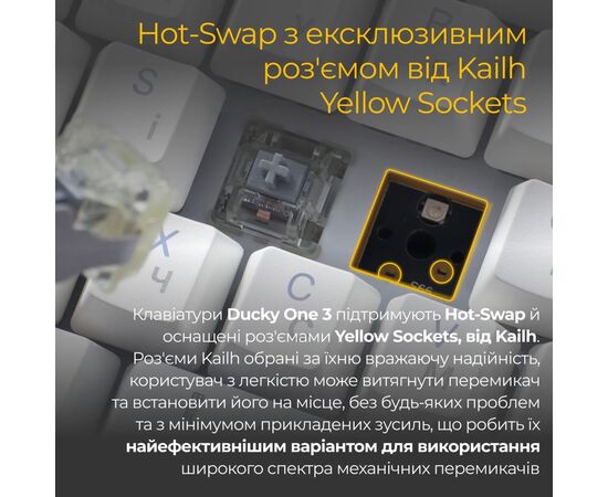 Клавиатура Ducky One 3 Cherry MX Red RGB UA USB White (DKON2108ST-RUAPXPWWWSC1), изображение 12 Клавиатура Ducky One 3 Cherry MX Red RGB UA USB White (DKON2108ST-RUAPXPWWWSC1), изображение 12