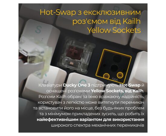 Клавіатура Ducky One 3 Cherry MX Silent Red UA USB Cream (DKON2108-SUAPXМAEGGC1), зображення 12 Клавіатура Ducky One 3 Cherry MX Silent Red UA USB Cream (DKON2108-SUAPXМAEGGC1), зображення 12