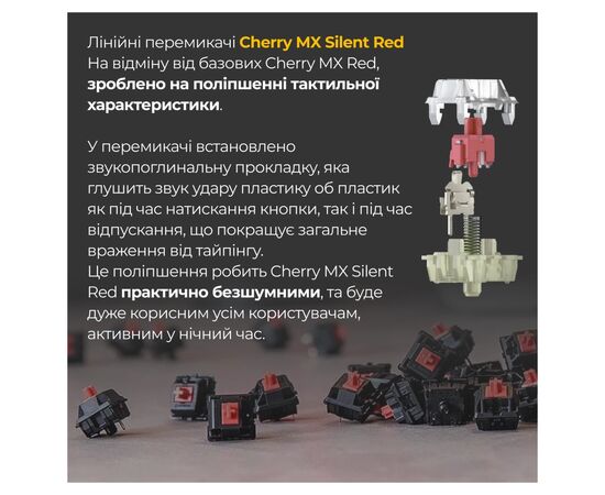 Клавіатура Ducky One 3 Cherry MX Silent Red UA USB Cream (DKON2108-SUAPXМAEGGC1), зображення 5 Клавіатура Ducky One 3 Cherry MX Silent Red UA USB Cream (DKON2108-SUAPXМAEGGC1), зображення 5