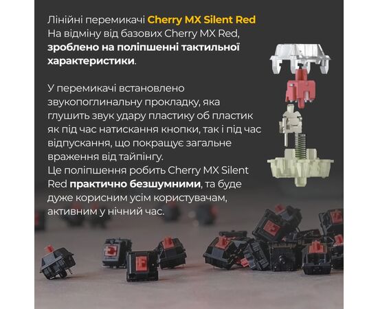 Клавіатура Ducky One 3 Cherry MX Silent Red RGB UA USB Black (DKON2108ST-SUAPXCLAWSC1), зображення 5 Клавіатура Ducky One 3 Cherry MX Silent Red RGB UA USB Black (DKON2108ST-SUAPXCLAWSC1), зображення 5