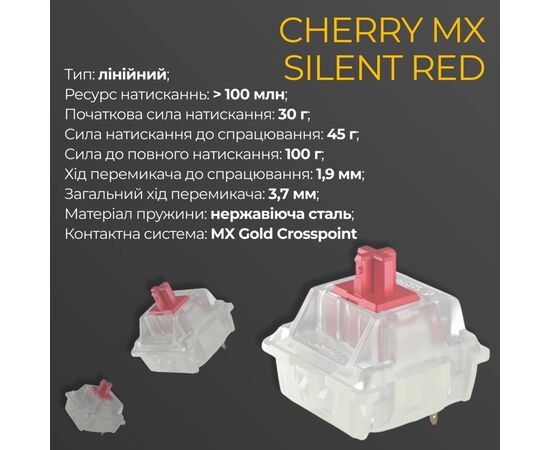 Клавіатура Ducky One 3 Cherry MX Silent Red RGB UA USB Black (DKON2108ST-SUAPXCLAWSC1), зображення 6 Клавіатура Ducky One 3 Cherry MX Silent Red RGB UA USB Black (DKON2108ST-SUAPXCLAWSC1), зображення 6