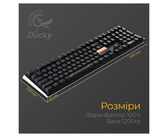 Клавіатура Ducky One 3 Cherry MX Speed Silver RGB UA USB Black (DKON2108ST-PUAPXCLAWSC1), зображення 11 Клавіатура Ducky One 3 Cherry MX Speed Silver RGB UA USB Black (DKON2108ST-PUAPXCLAWSC1), зображення 11