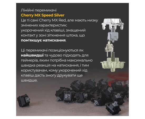 Клавіатура Ducky One 3 Cherry MX Speed Silver RGB UA USB Black (DKON2108ST-PUAPXCLAWSC1), зображення 5 Клавіатура Ducky One 3 Cherry MX Speed Silver RGB UA USB Black (DKON2108ST-PUAPXCLAWSC1), зображення 5