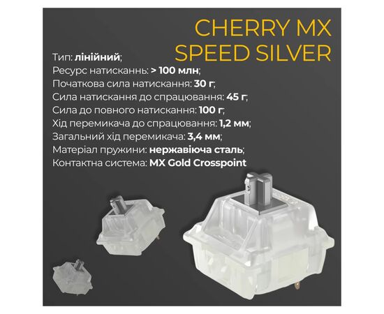 Клавіатура Ducky One 3 Cherry MX Speed Silver RGB UA USB Black (DKON2108ST-PUAPXCLAWSC1), зображення 6 Клавіатура Ducky One 3 Cherry MX Speed Silver RGB UA USB Black (DKON2108ST-PUAPXCLAWSC1), зображення 6