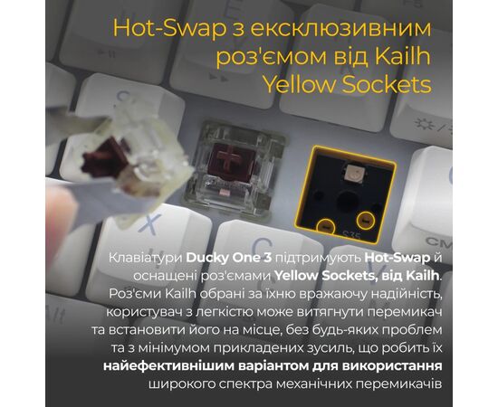 Клавиатура Ducky One 3 Mini Cherry MX Red RGB UA USB White (DKON2161ST-RUAPXPWWWSC1), изображение 12 Клавиатура Ducky One 3 Mini Cherry MX Red RGB UA USB White (DKON2161ST-RUAPXPWWWSC1), изображение 12