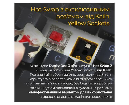 Клавиатура Ducky One 3 SF Cherry MX Red RGB UA USB Black (DKON2167ST-RUAPXCLAWSC1), изображение 12 Клавиатура Ducky One 3 SF Cherry MX Red RGB UA USB Black (DKON2167ST-RUAPXCLAWSC1), изображение 12