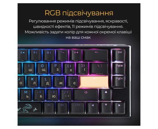 Клавиатура Ducky One 3 SF Cherry MX Red RGB UA USB Black (DKON2167ST-RUAPXCLAWSC1), изображение 3 Клавиатура Ducky One 3 SF Cherry MX Red RGB UA USB Black (DKON2167ST-RUAPXCLAWSC1), изображение 3