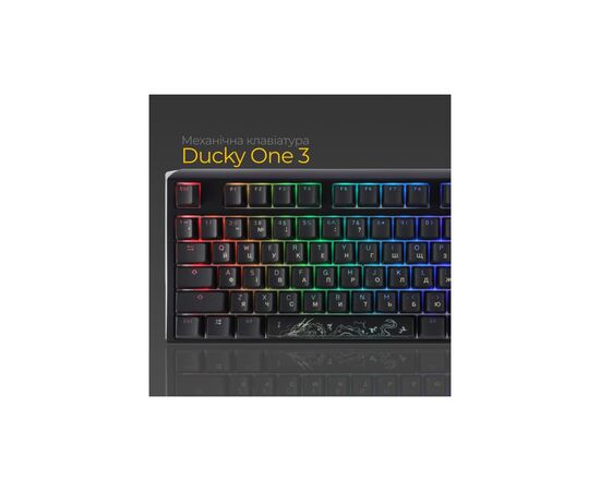 Клавиатура Ducky One 3 TKL Cherry MX Blue RGB UA USB Black (DKON2187ST-CUAPXCLAWSC1), изображение 3 Клавиатура Ducky One 3 TKL Cherry MX Blue RGB UA USB Black (DKON2187ST-CUAPXCLAWSC1), изображение 3