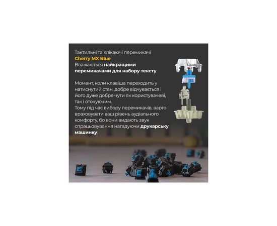 Клавиатура Ducky One 3 TKL Cherry MX Blue RGB UA USB Black (DKON2187ST-CUAPXCLAWSC1), изображение 6 Клавиатура Ducky One 3 TKL Cherry MX Blue RGB UA USB Black (DKON2187ST-CUAPXCLAWSC1), изображение 6