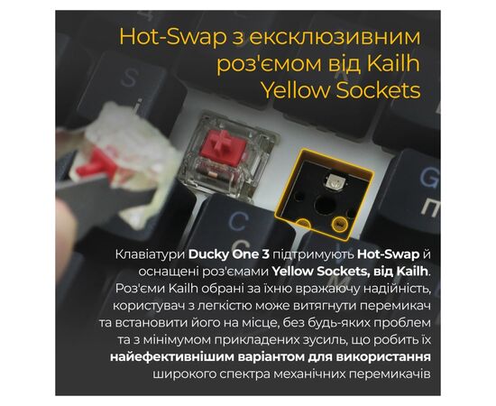 Клавіатура Ducky One 3 TKL Cherry MX Brown RGB UA USB Black (DKON2187ST-BUAPXCLAWSC1), зображення 12 Клавіатура Ducky One 3 TKL Cherry MX Brown RGB UA USB Black (DKON2187ST-BUAPXCLAWSC1), зображення 12
