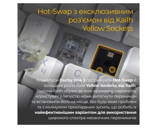 Клавіатура Ducky One 3 TKL Cherry MX Brown RGB UA USB White (DKON2187ST-BUAPXPWWWSC1), зображення 12 Клавіатура Ducky One 3 TKL Cherry MX Brown RGB UA USB White (DKON2187ST-BUAPXPWWWSC1), зображення 12