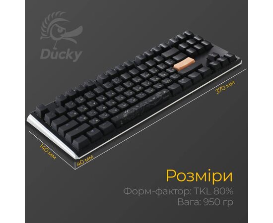 Клавіатура Ducky One 3 TKL Cherry MX Red RGB UA USB Black (DKON2187ST-RUAPXCLAWSC1), зображення 11 Клавіатура Ducky One 3 TKL Cherry MX Red RGB UA USB Black (DKON2187ST-RUAPXCLAWSC1), зображення 11