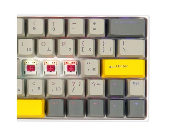 Клавиатура Epomaker EP64 60 Mulan Switch Hot-Swap RGB Wireless/Bluetooth/USB UA White (EP64-W-M), изображение 2 Клавиатура Epomaker EP64 60 Mulan Switch Hot-Swap RGB Wireless/Bluetooth/USB UA White (EP64-W-M), изображение 2