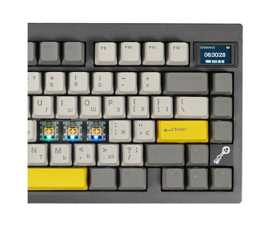 Клавіатура Epomaker TH80 Pro V2 75 Sea Salt Silent Switch Hot-Swap LCD Screen RGB Wireless/Bluetooth/USB UA Black (TH80-PROV2-B-SS), зображення 2 Клавіатура Epomaker TH80 Pro V2 75 Sea Salt Silent Switch Hot-Swap LCD Screen RGB Wireless/Bluetooth/USB UA Black (TH80-PROV2-B-SS), зображення 2
