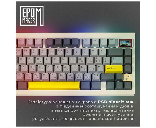 Клавіатура Epomaker TH80 Pro V2 75 Wisteria Tactile Switch Hot-Swap LCD Screen RGB Wireless/Bluetooth/USB UA White (TH80-PROV2-W-WT), зображення 10 Клавіатура Epomaker TH80 Pro V2 75 Wisteria Tactile Switch Hot-Swap LCD Screen RGB Wireless/Bluetooth/USB UA White (TH80-PROV2-W-WT), зображення 10