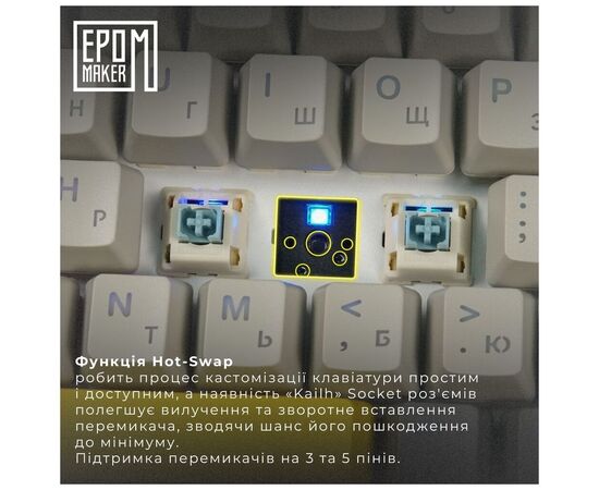 Клавіатура Epomaker TH80 SE 75 Budgerigar V2 Switch Hot-Swap RGB Wireless/Bluetooth/USB UA Black (TH80-SE-B-BV2), зображення 7 Клавіатура Epomaker TH80 SE 75 Budgerigar V2 Switch Hot-Swap RGB Wireless/Bluetooth/USB UA Black (TH80-SE-B-BV2), зображення 7