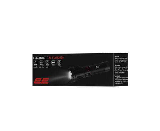 Фонарь 2E USB-C 3000мАг 2000лм 10Вт 5 функцій освітлення (2E-FLYB2630), изображение 11 Фонарь 2E USB-C 3000мАг 2000лм 10Вт 5 функцій освітлення (2E-FLYB2630), изображение 11