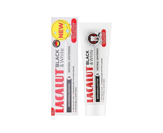 Зубна паста Lacalut Black & White 75 мл (4016369546215)