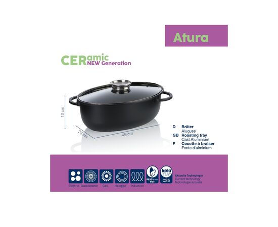 Гусятница Kela Atura 45х28 см 8 л (15173), изображение 3 Гусятница Kela Atura 45х28 см 8 л (15173), изображение 3