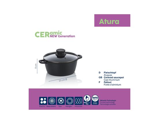 Кастрюля Kela Atura, з кришкою 20 см, 1.7 л (15170), изображение 4 Кастрюля Kela Atura, з кришкою 20 см, 1.7 л (15170), изображение 4