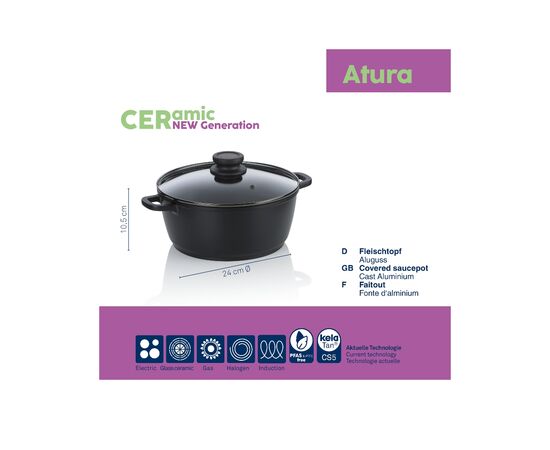 Кастрюля Kela Atura, з кришкою 24 см, 3.2 л (15171), изображение 4 Кастрюля Kela Atura, з кришкою 24 см, 3.2 л (15171), изображение 4