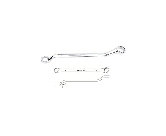 Ключ Toptul накидной 6-32 мм (угол 45°) 12шт. (GAAA1202), изображение 2 Ключ Toptul накидной 6-32 мм (угол 45°) 12шт. (GAAA1202), изображение 2