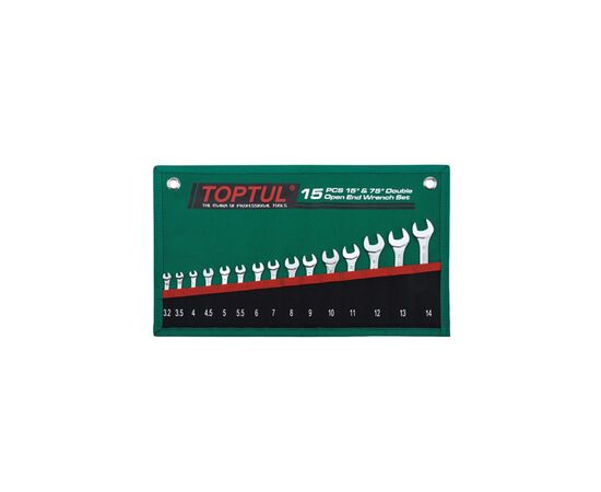 Ключ Toptul рожковый 15 шт. 3,2-14мм 15°х75° (GRAJ1501)