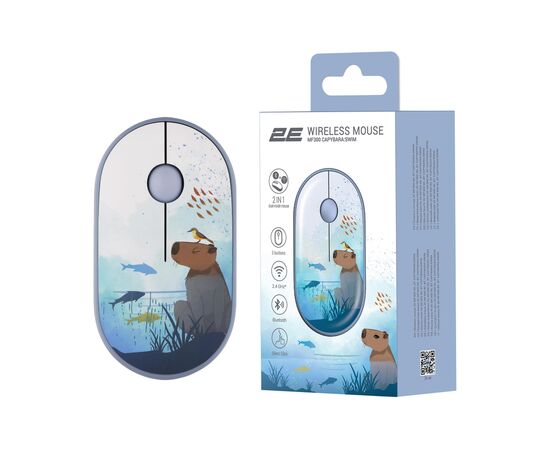 Мышка 2E MF300 CAPYBARASWIM Silent Wireless/Bluetooth Blue (2E-MF300WCAPIBARABL), изображение 7 Мышка 2E MF300 CAPYBARASWIM Silent Wireless/Bluetooth Blue (2E-MF300WCAPIBARABL), изображение 7