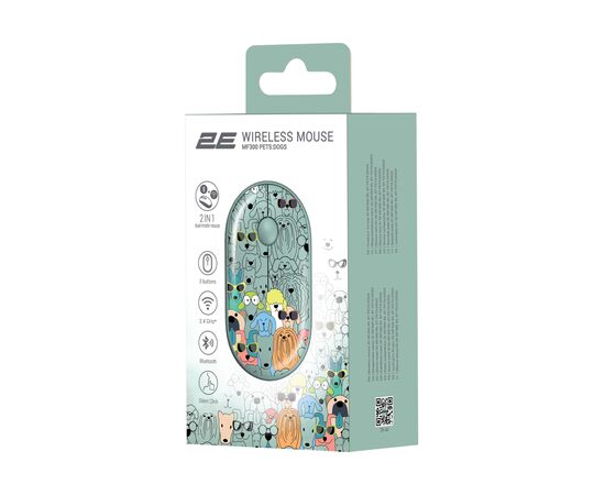 Мышка 2E MF300 PETSDOGS Silent Wireless/Bluetooth Green (2E-MF300WPETSGN), изображение 6 Мышка 2E MF300 PETSDOGS Silent Wireless/Bluetooth Green (2E-MF300WPETSGN), изображение 6