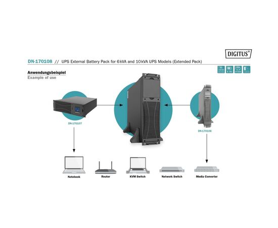 Батарея к ИБП Digitus 6/10kVA UPS (DN-170108), изображение 5 Батарея к ИБП Digitus 6/10kVA UPS (DN-170108), изображение 5